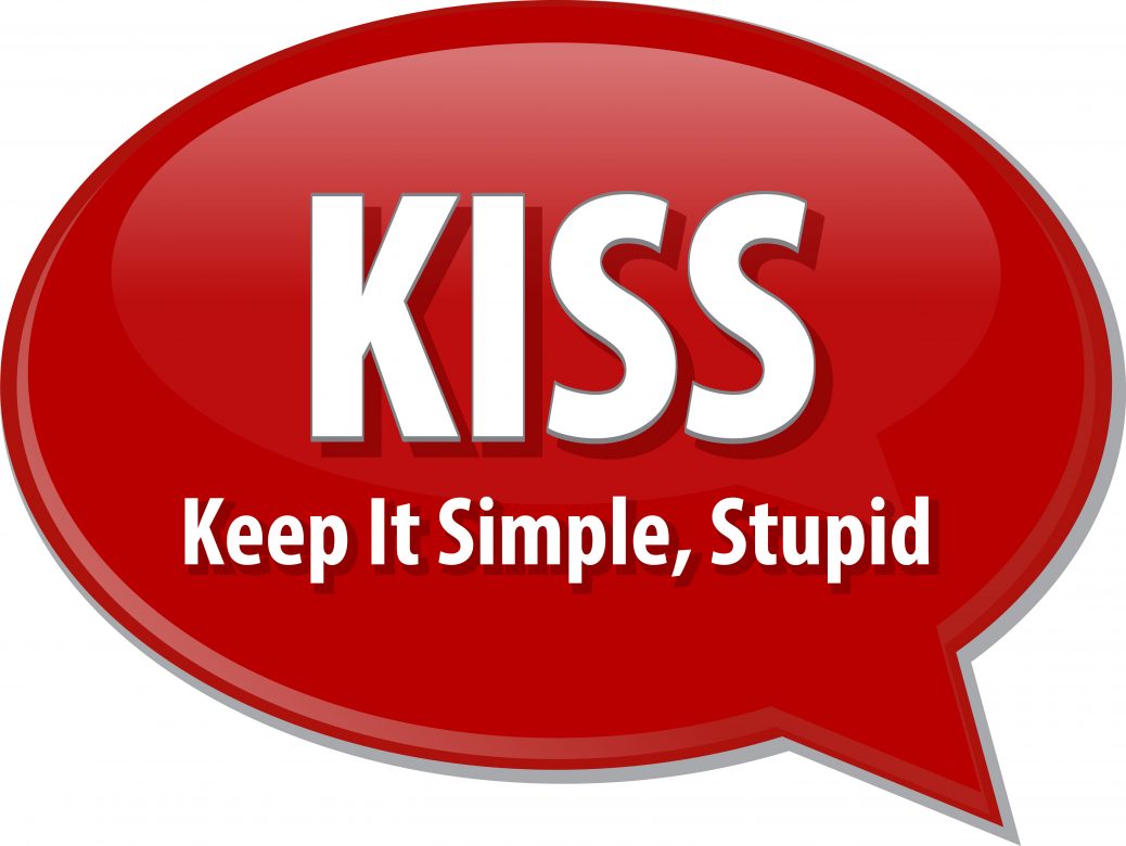 word speech bubble illustration of business acronym term KISS