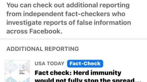 Facebook fact checking alert