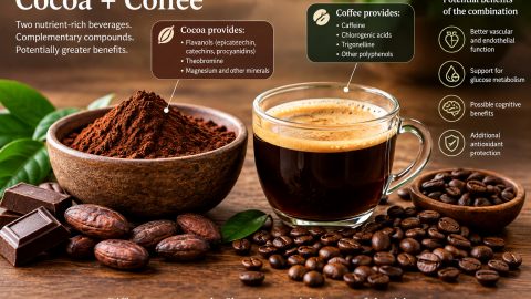 Cocoa + Coffee, Synergism or Additive Benefits?